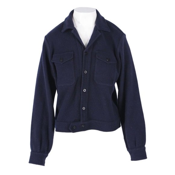Double RL RRL Ralph Lauren Dragon Shirt Jacket Navy Blue Wool Small - Picture 3 of 5
